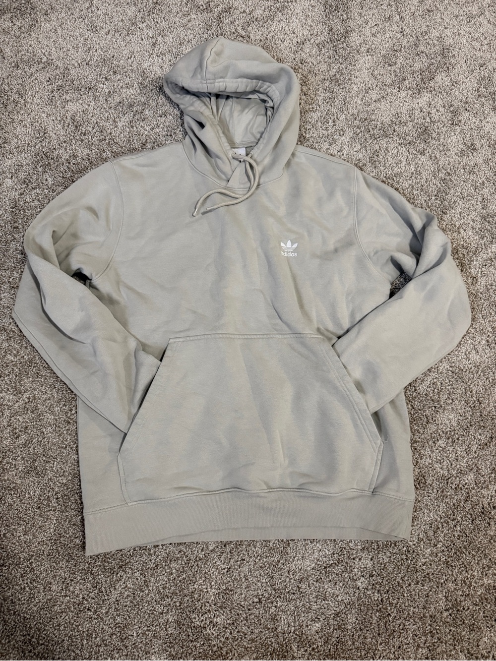 adidas Men's Light Gray Trefoil Pull-Over Hoodie